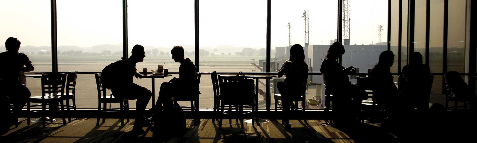 Friends chatting at a cafe